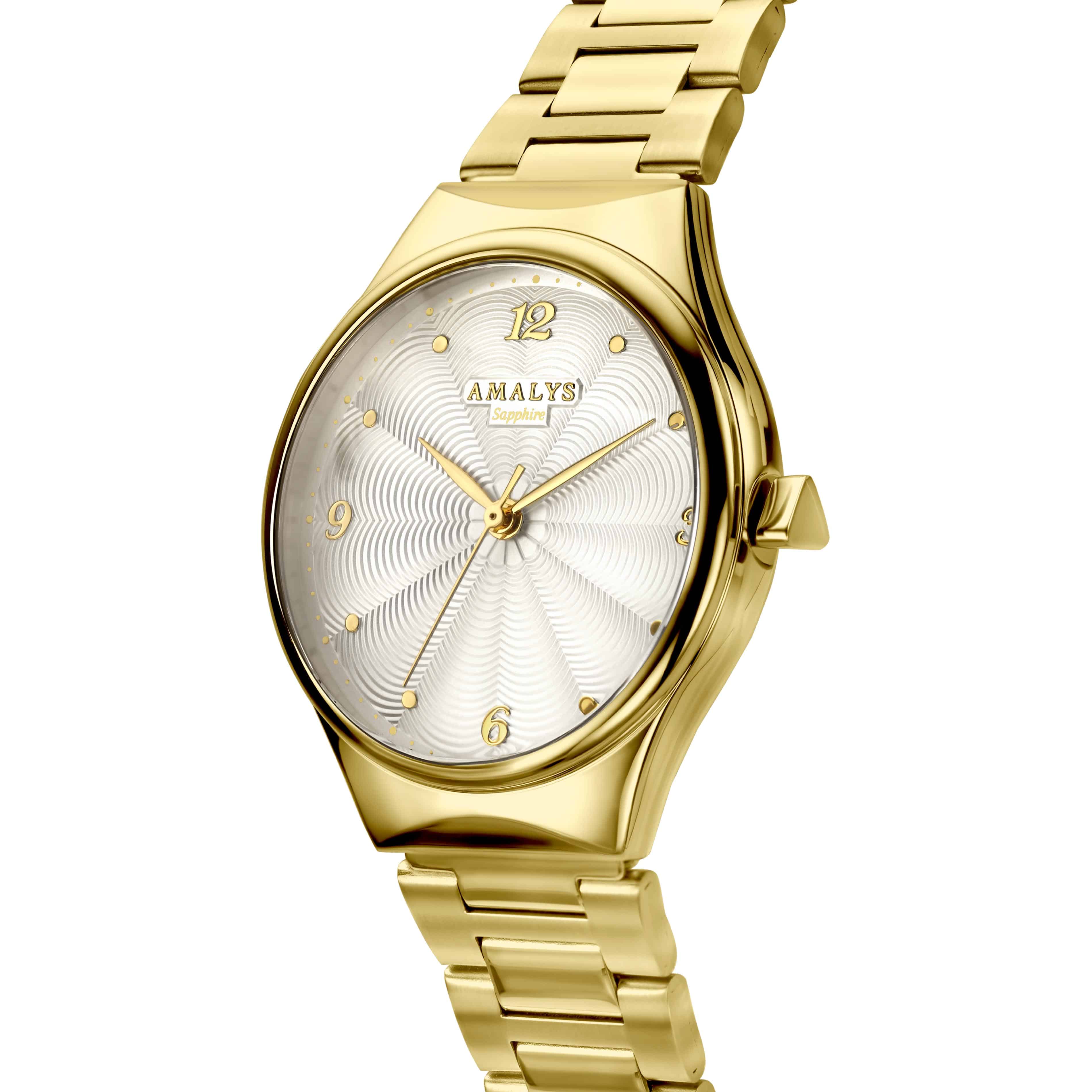 Amalys Coralie dameur med guldfarvet stållænke 31 mm AMW-158