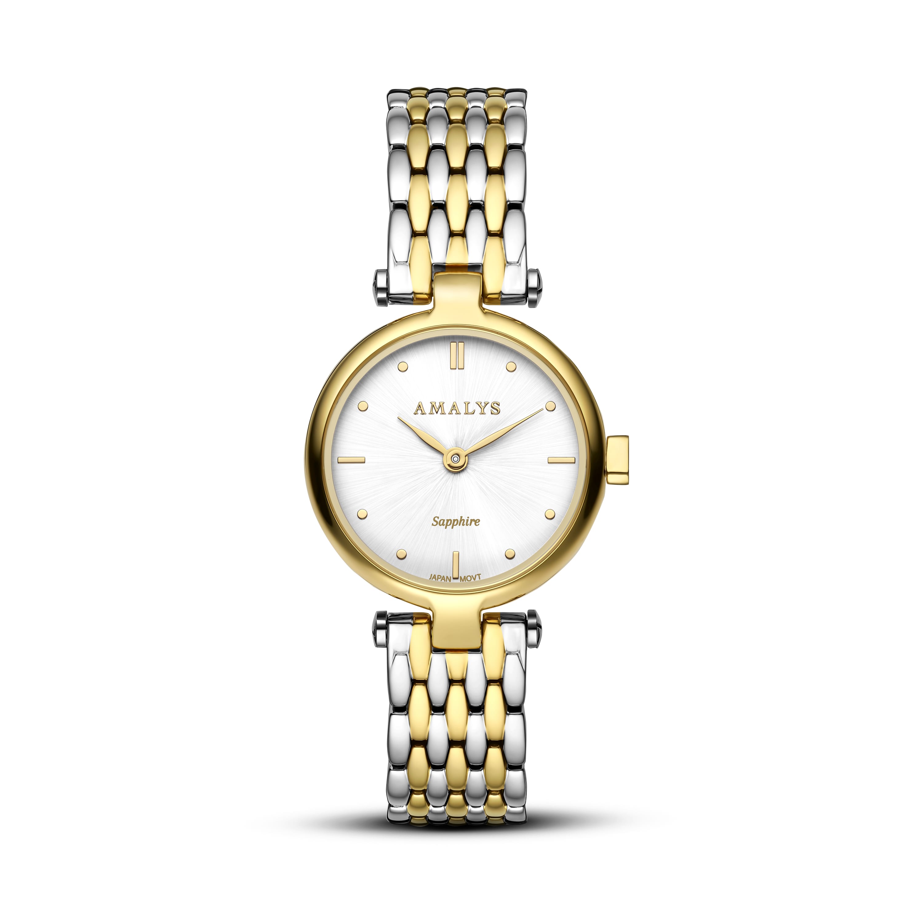 Amalys Ninon dameur med tofarvet stållænke 26 mm AMW-210