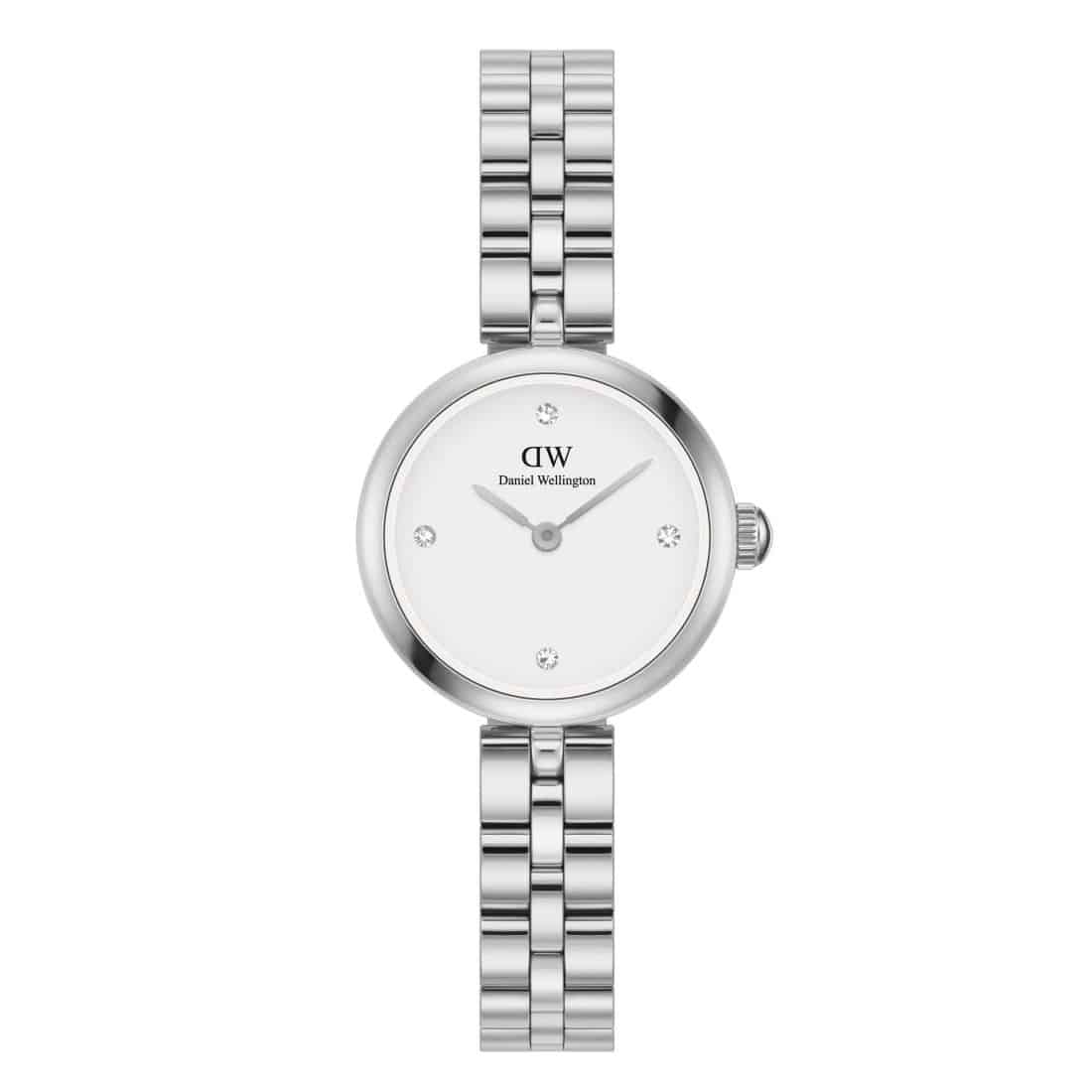 Daniel Wellington Elan dameur 22 mm stållænke hvid urskive DW00100716