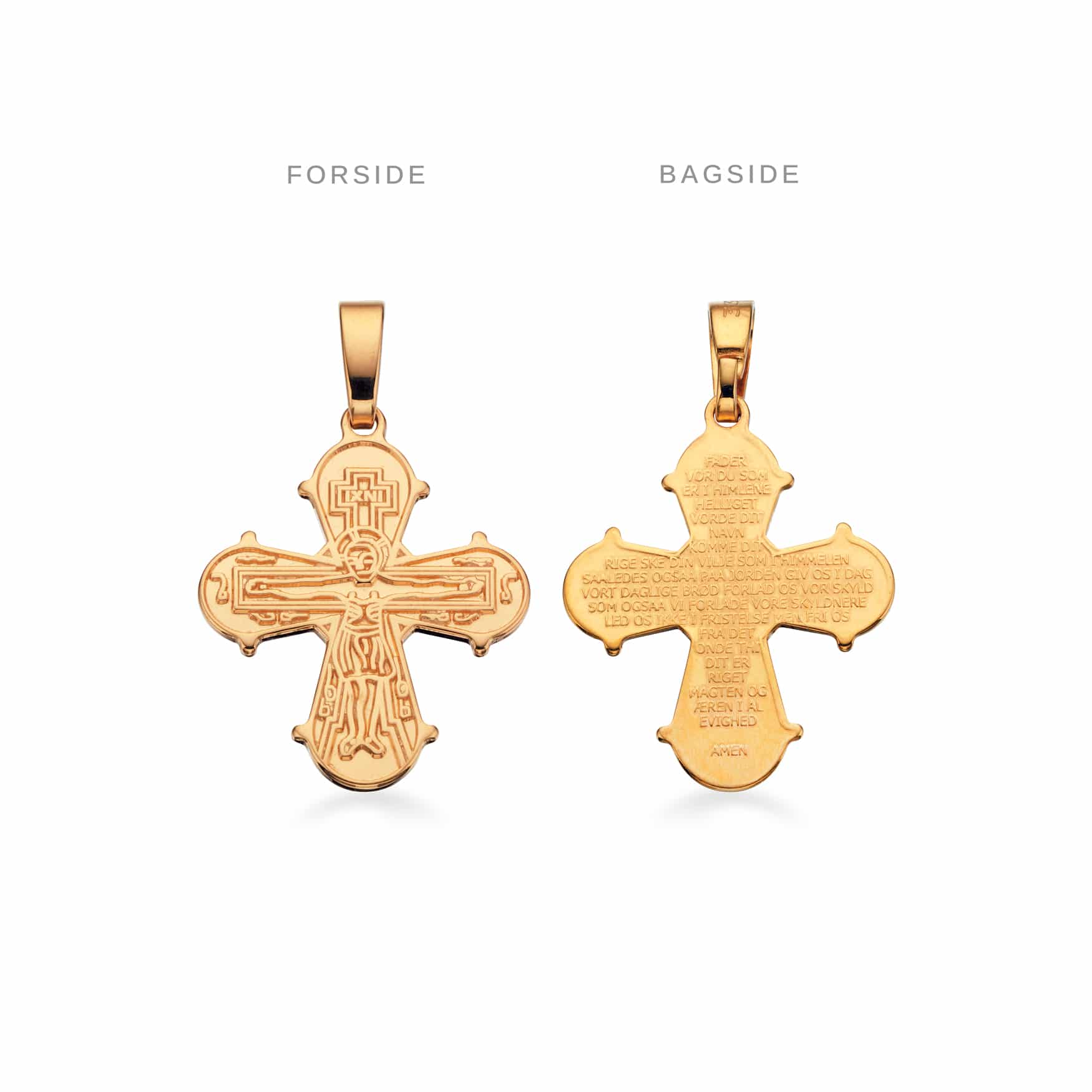 Scrouples Dagmarkors vedhæng 8 kt guld med Fadervor 17 x 16 mm 25513