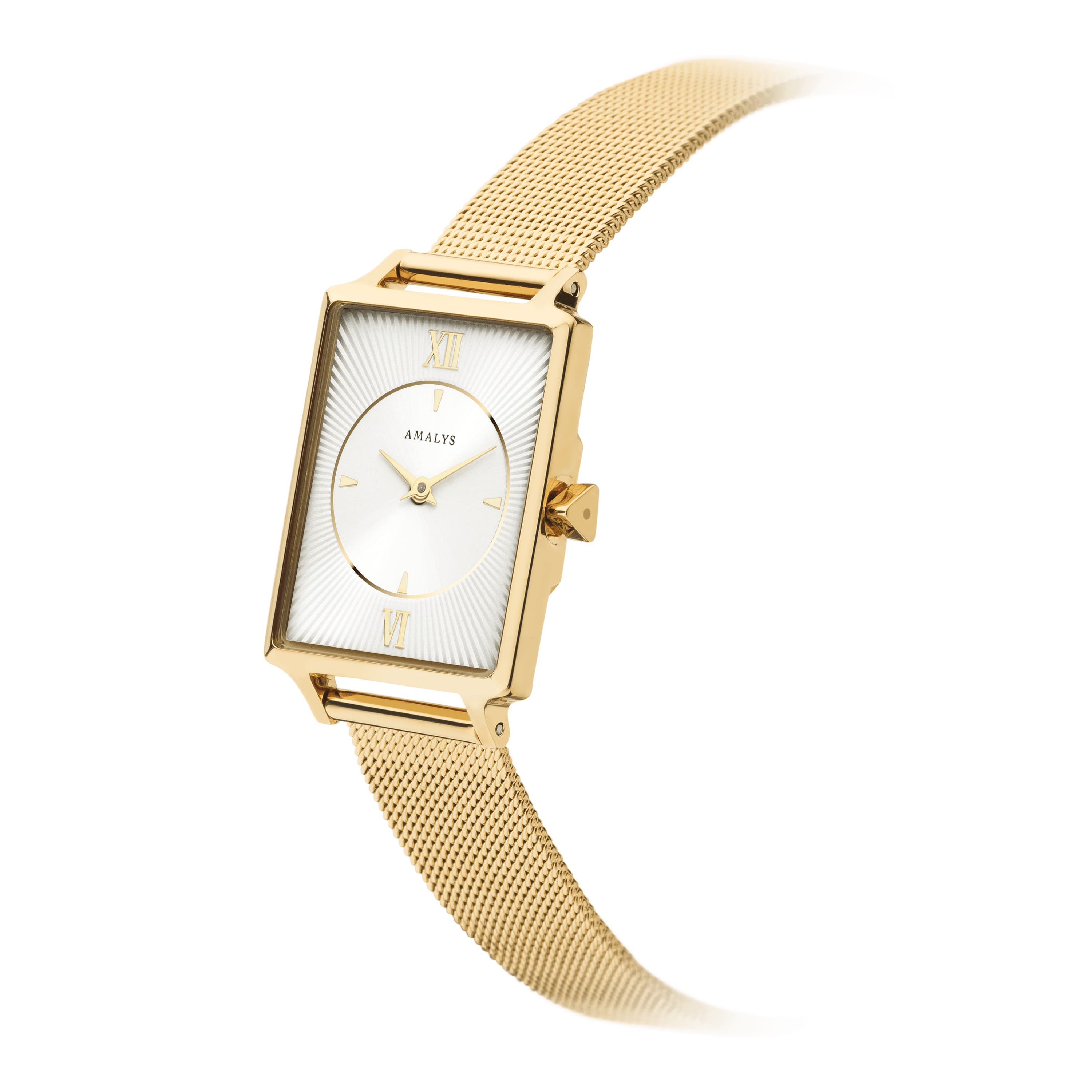 Amalys Selena dameur med guldfarvet stållænke 23 x 28 mm AMW-237
