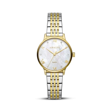 Amalys Bettany dameur 30 mm tofarvet stål perlemor AMW-218