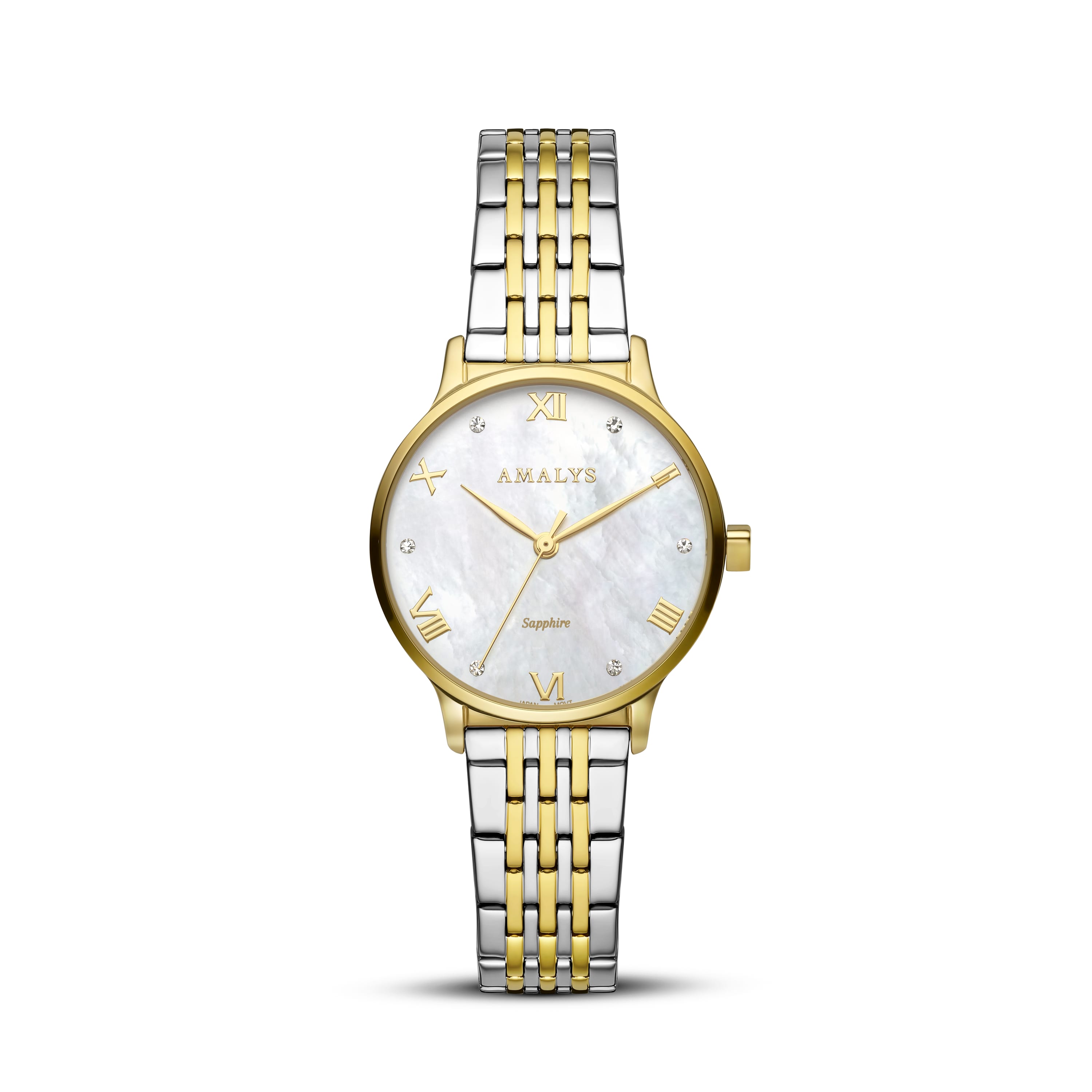 Amalys Bettany dameur 30 mm tofarvet stål perlemor AMW-218