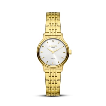 Amalys Daisy dameur 28 mm guldfarvet stål diamant AMW-221