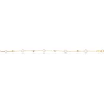 Scrouples Perle halskæde 8 kt guld med zirkonia 42+3 cm 34483H,M