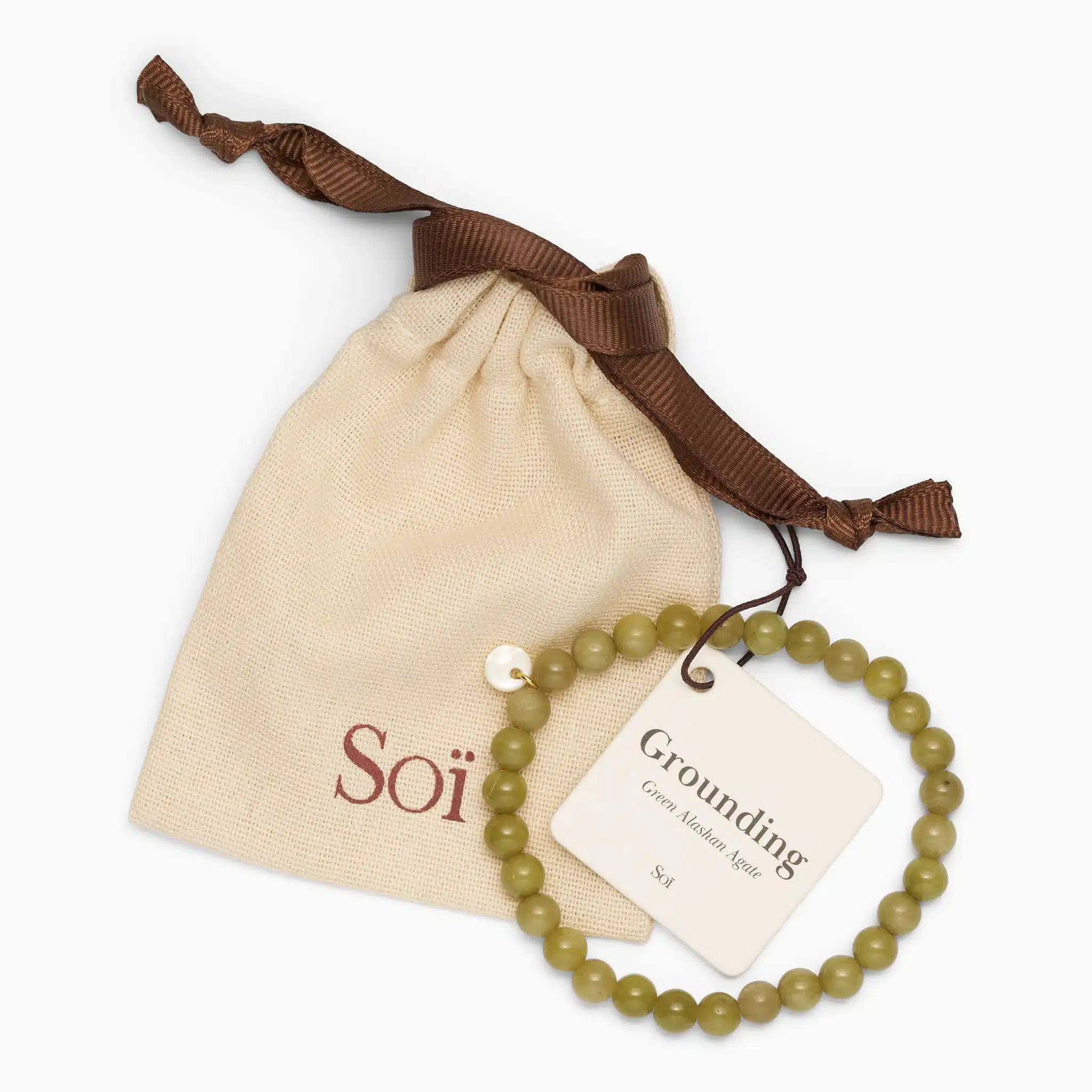 Soï Copenhagen Essential Grøn Alashan Agat Krystal Stretch Armbånd 6 mm EGAA-KA-6MM