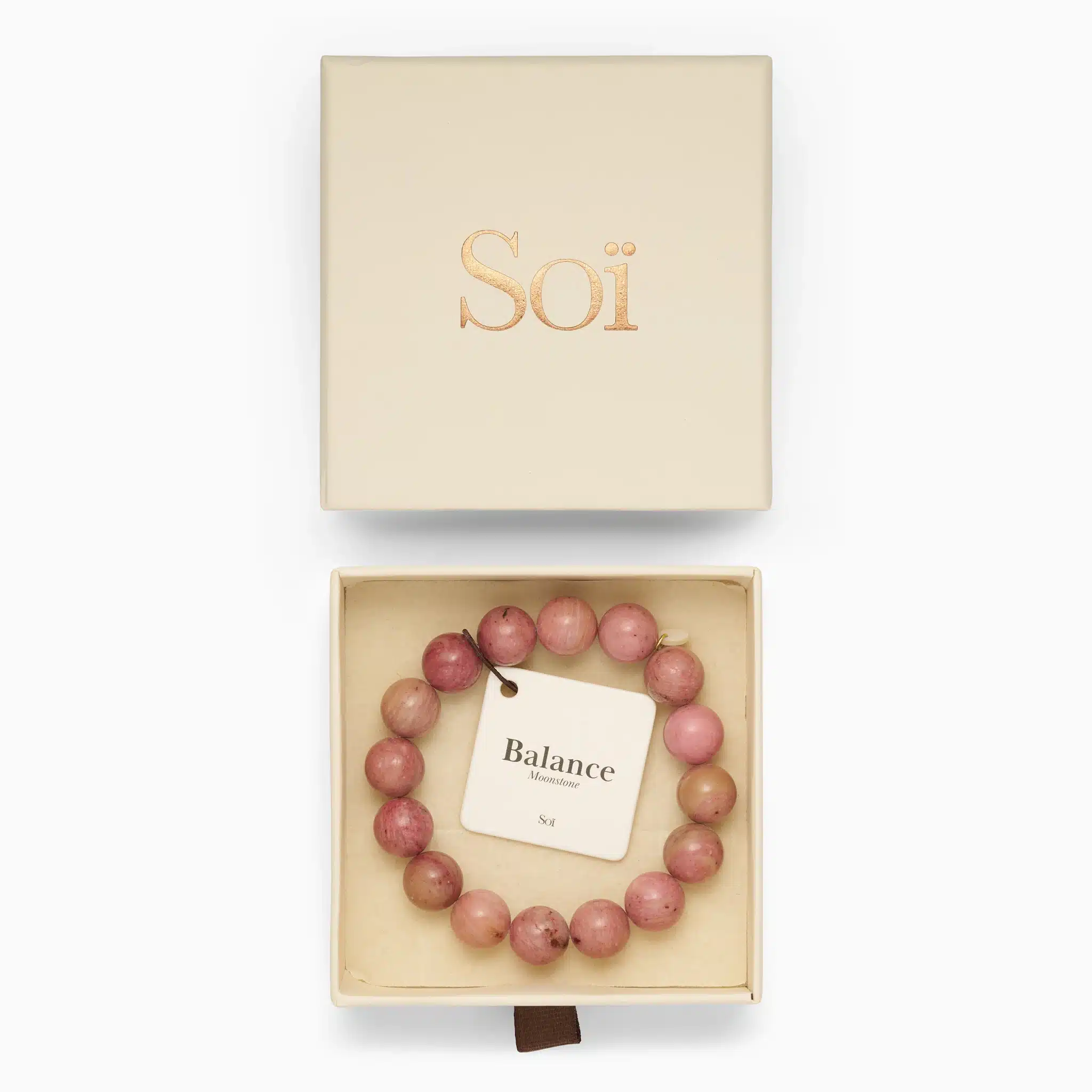 Soï Copenhagen Chunky Rhodonit Krystal Stretch Armbånd 12 mm CR-KA-12MM