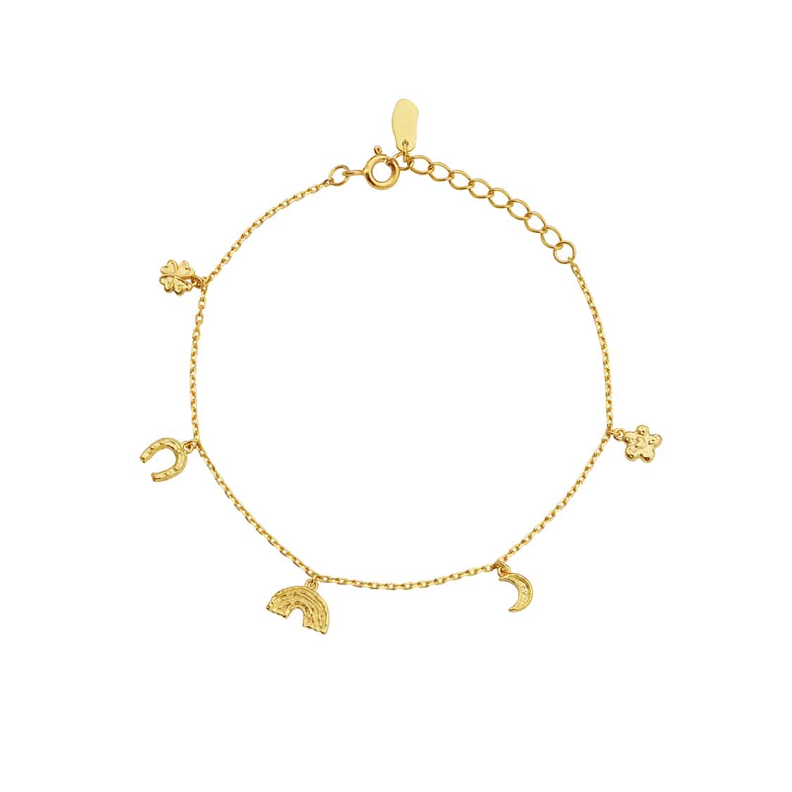 Maanesten Lucky charm armbånd forgyldt sølv 8700a
