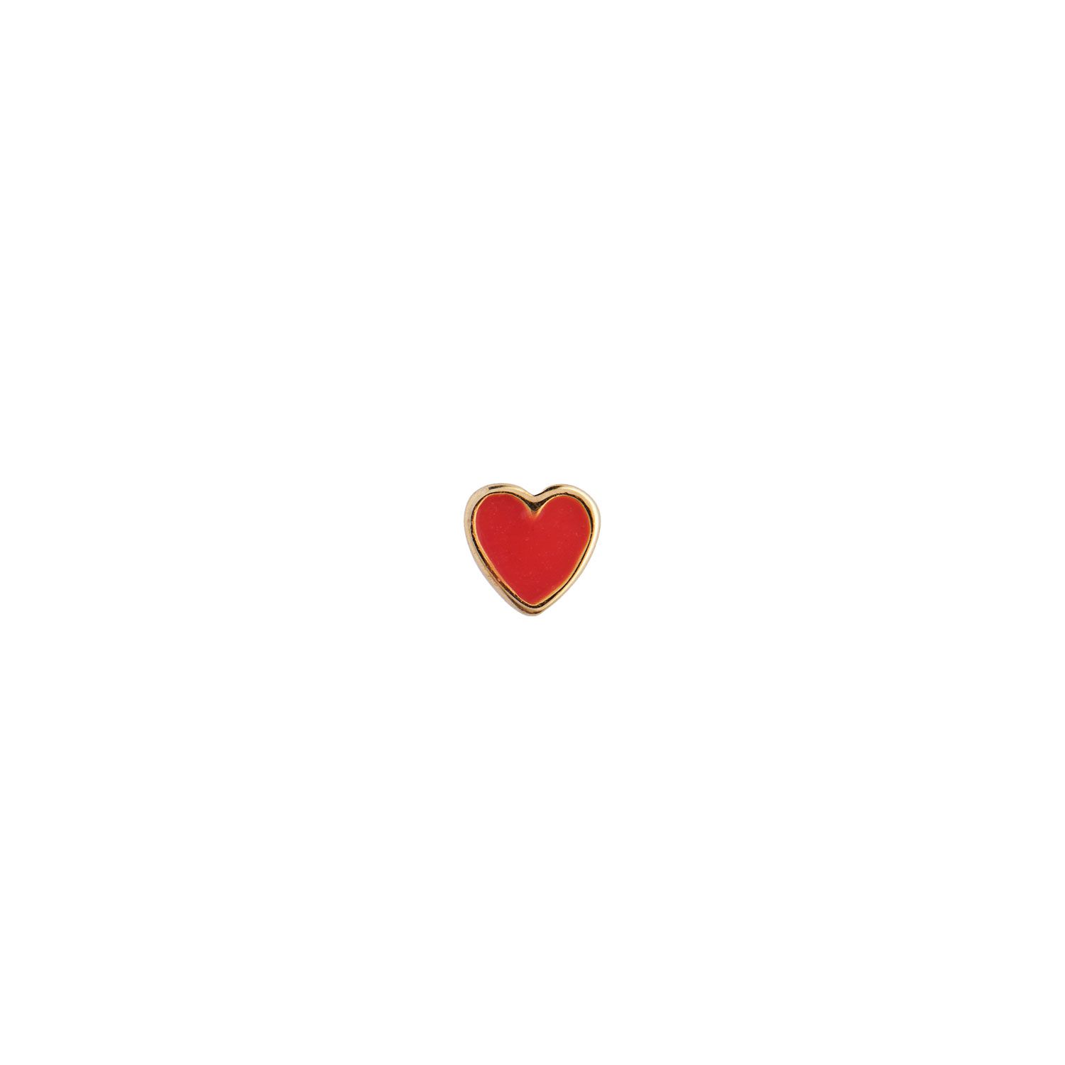 Stine A Petit Love Heart Red Coral ørestik forgyldt sølv 1181-02-Red Coral