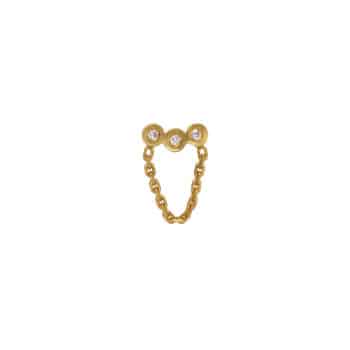Stine A Three Dots With Mini Chain ørestik forgyldt sølv 1413-02-S
