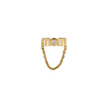 Stine A Wow Mom mini with chain ørestik forgyldt sølv 1422-02-S