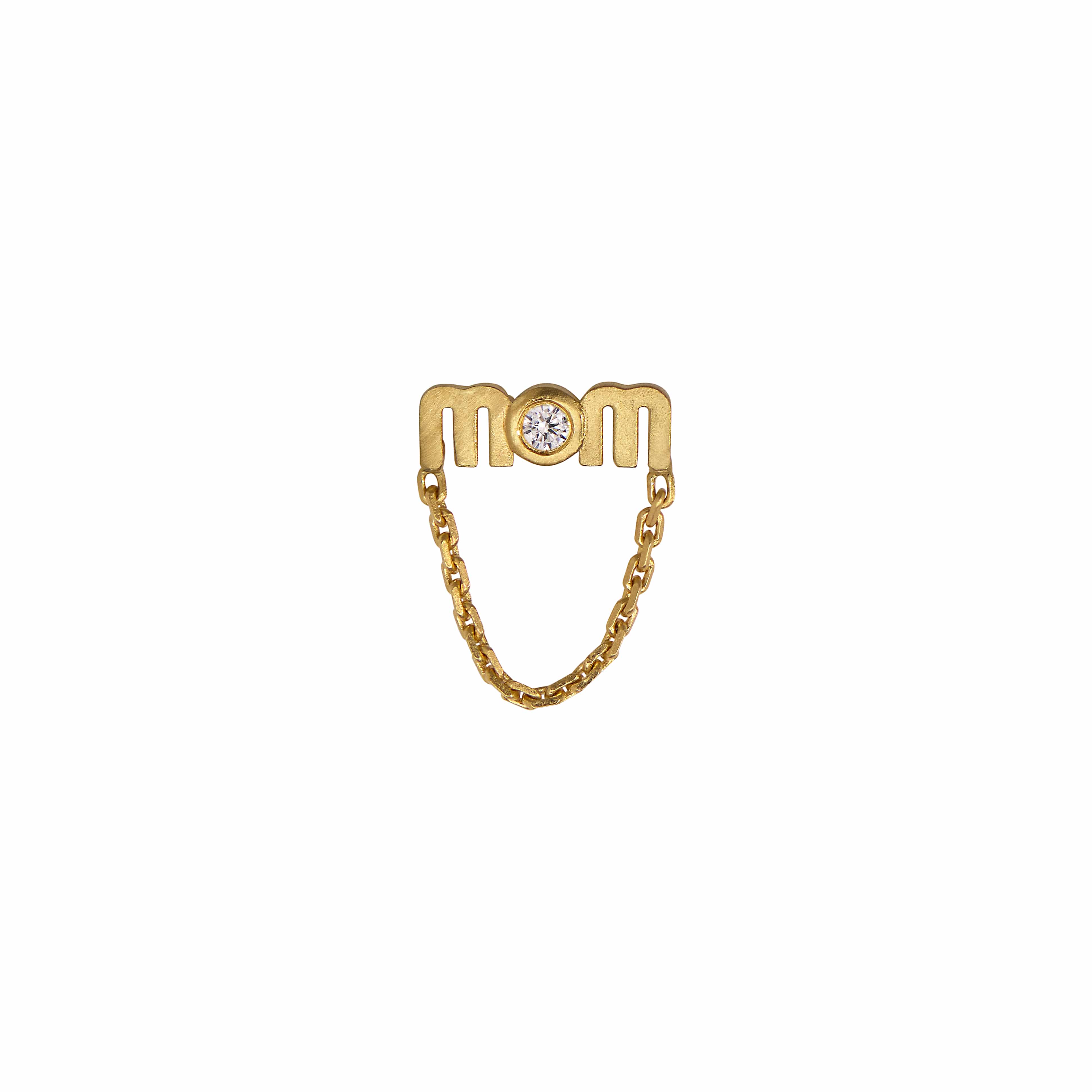 Stine A Wow Mom mini with chain ørestik forgyldt sølv 1422-02-S