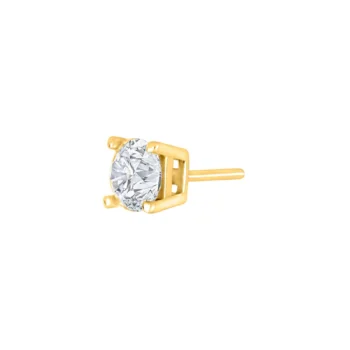 Son of Noa stål ørestik IP gold 5mm hvid zirkon 30890062800