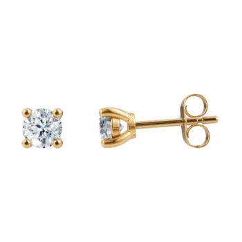 Lab Grown diamant ørestikker i 14 kt guld fra Siersbøl Luxury med 2 x 0,35 ct TW/VS2 diamanter.