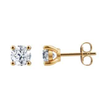Lab Grown diamant ørestikker i 14 kt guld fra Siersbøl Luxury med 2 x 0,50 ct TW/VS2 diamanter.