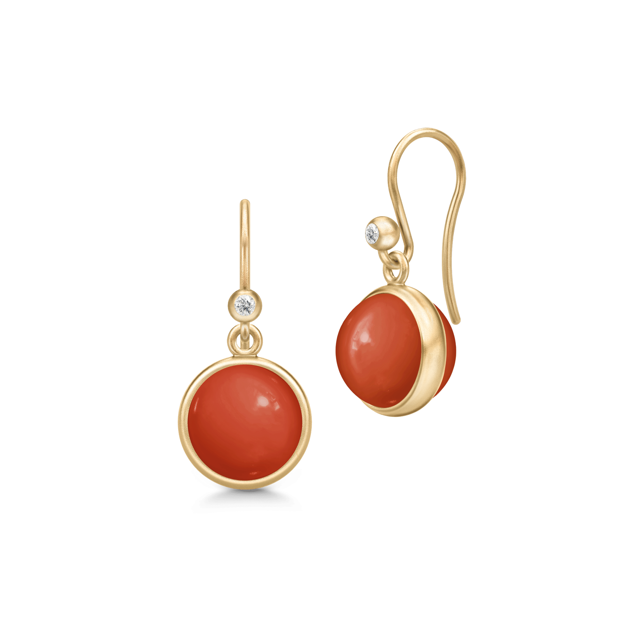 Julie Sandlau Prime øreringe Red Coral Crystal i 22 kt forgyldt 925 sterlingsølv med cubic zirconia HKS181GDRECOCRCZ