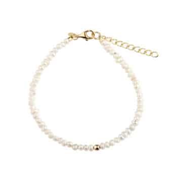 Aqua Dulce Love Pearls armbånd forgyldt sølv 17+3 cm 7146
