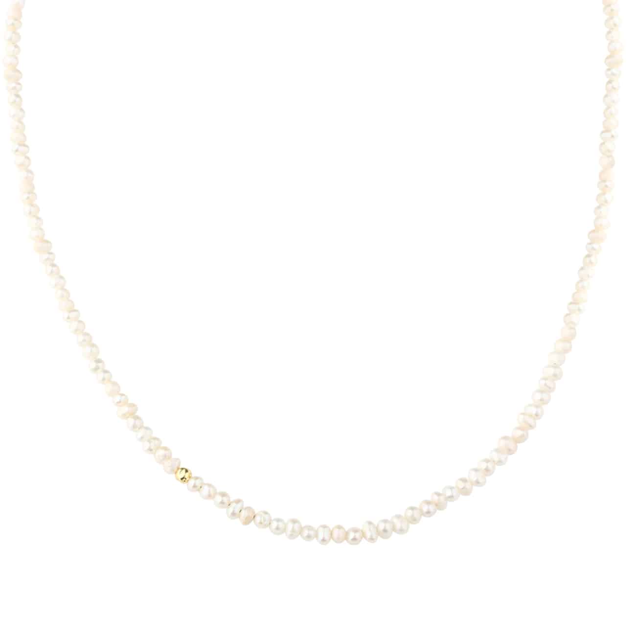 Aqua Dulce Love Pearls halskæde forgyldt sølv 40+5 cm 7148