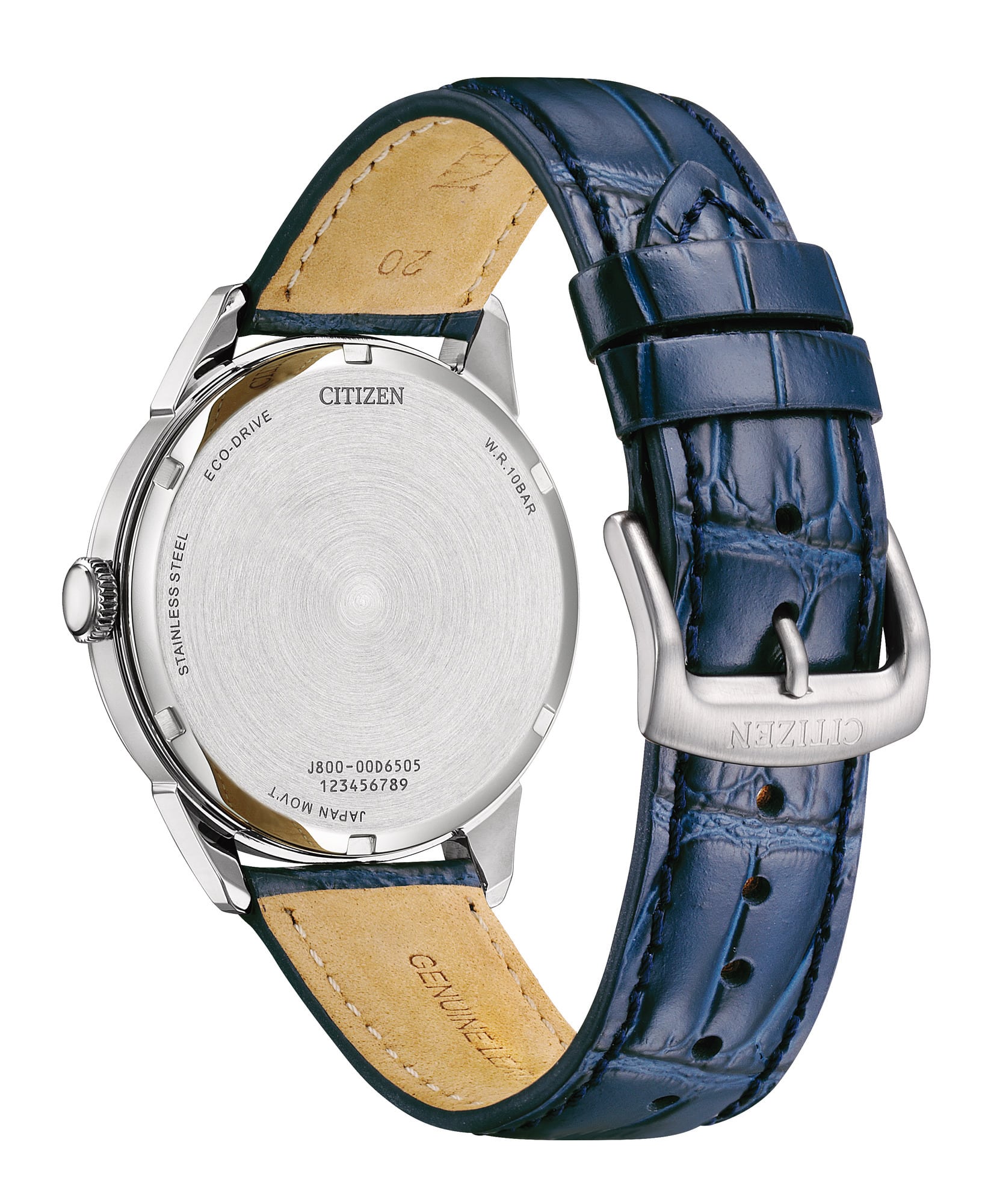 Citizen Eco-Drive Classic herreur AW0151-00L med blå urskive og blå læderrem