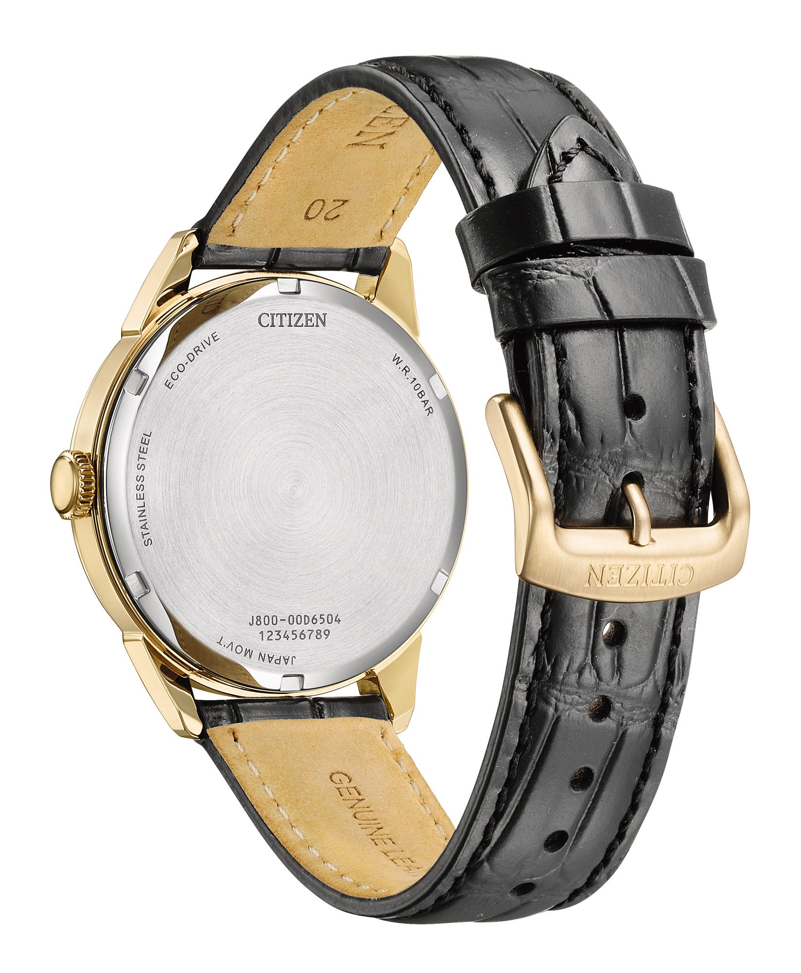 Citizen Eco-Drive Classic herreur AW0153-04A, Citizen herreur, Eco-Drive herreur, champagnefarvet urskive, brun læderrem, guldfarvet stål, Citizen ur, solcelledrevet ur, herreur med dato, Citizen AW0153-04A