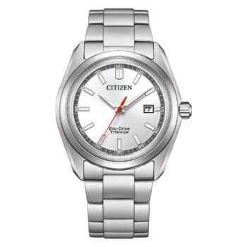 Citizen Eco-Drive herreur AW1900-50A med sølvfarvet urskive og Super Titanium-lænke