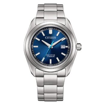 Citizen Eco-Drive herreur AW1900-50L med blå urskive og Super Titanium-lænke