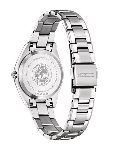 Citizen Eco-Drive dameur EW2600-83L med blå urskive og Super Titanium-lænke