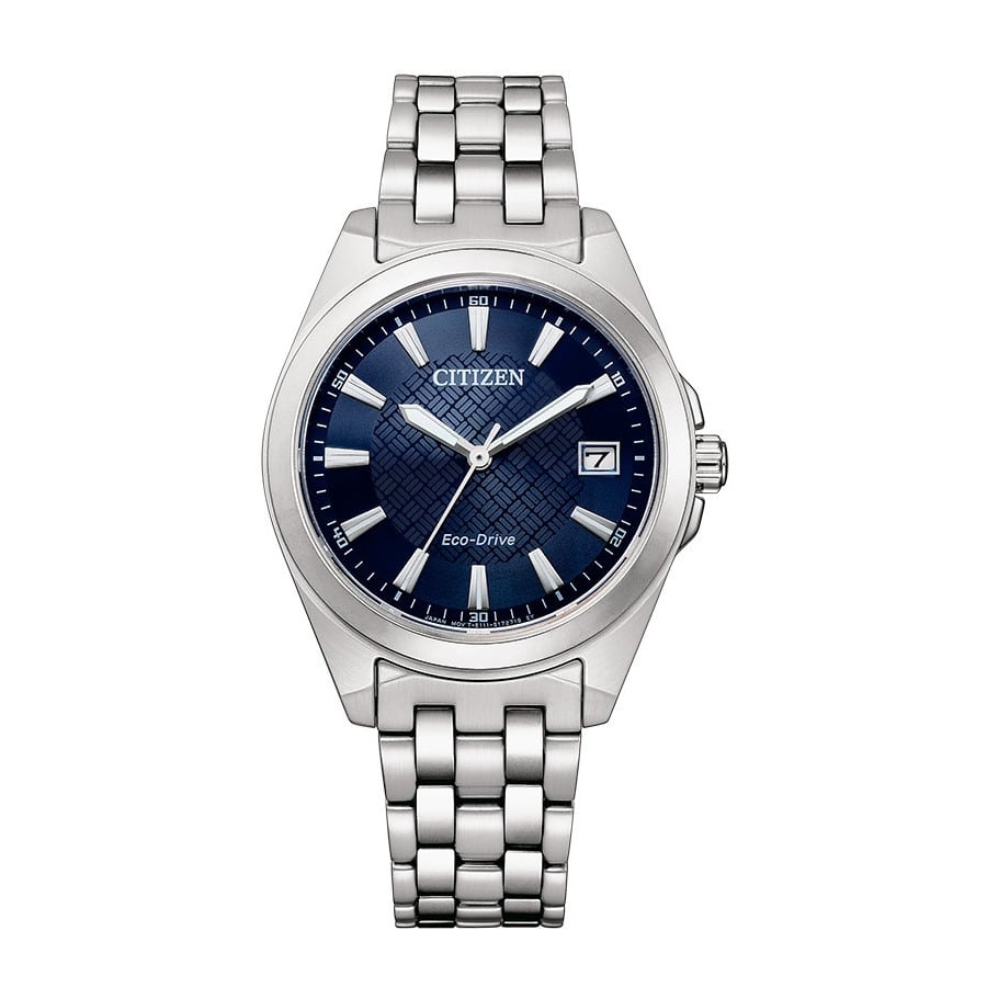 Citizen Eco-Drive dameur EO1210-83L med blå urskive og stållænke