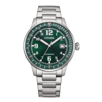 Citizen automatisk herreur NJ0190-51X med grøn urskive og stållænke