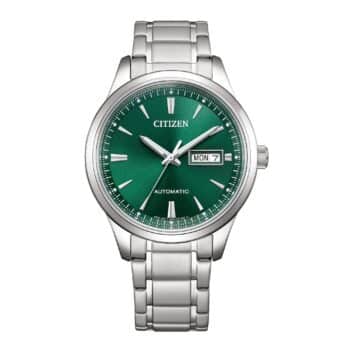 Citizen automatisk herreur NY4058-79X med grøn urskive og stållænke