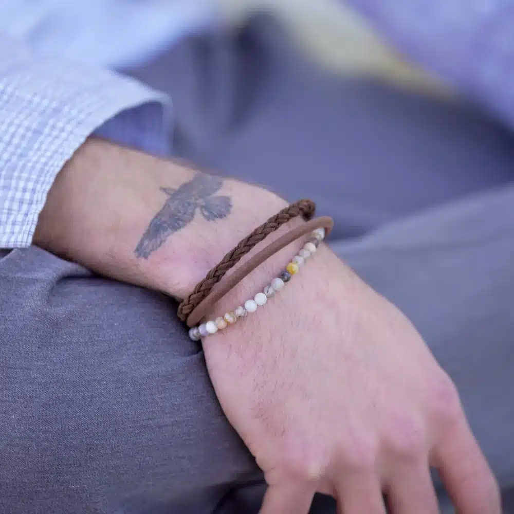 Son of Noa dobbelt læderarmbånd brun 6 mm 21 cm 80970349221