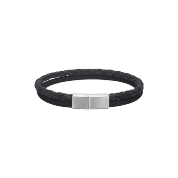 Son of Noa dobbelt læderarmbånd sort 8 mm 21 cm 80970349121