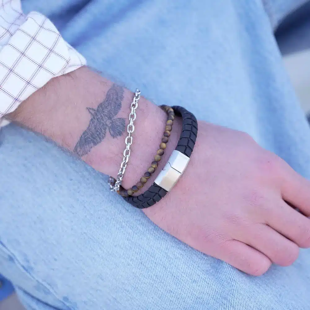 Son of Noa læderarmbånd sort 12 mm 21 cm 80970369121