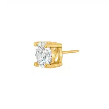 Son of Noa stål ørestik IP gold 7mm hvid zirkon 30890072800