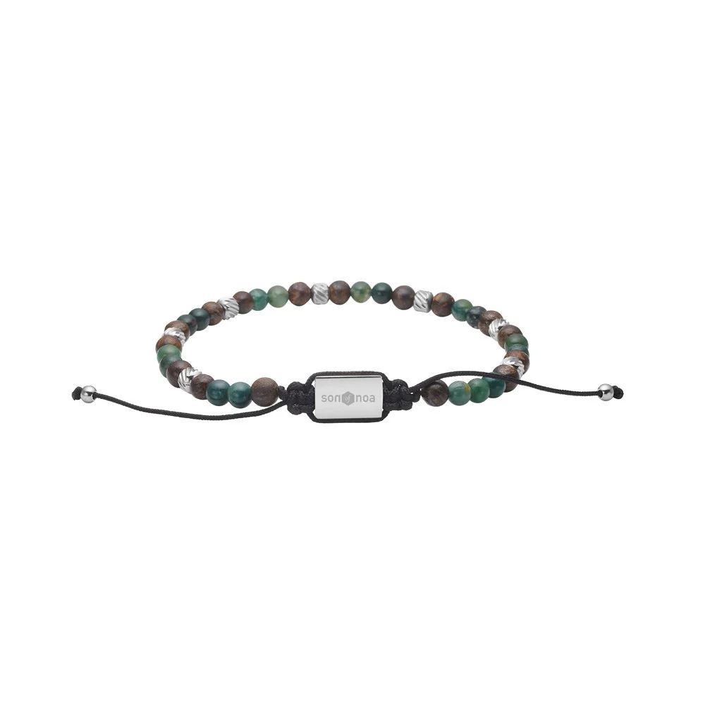 Son of Noa stenarmbånd moss agate/ilmenite bronzitite 4 mm 19-25 cm 80890862700
