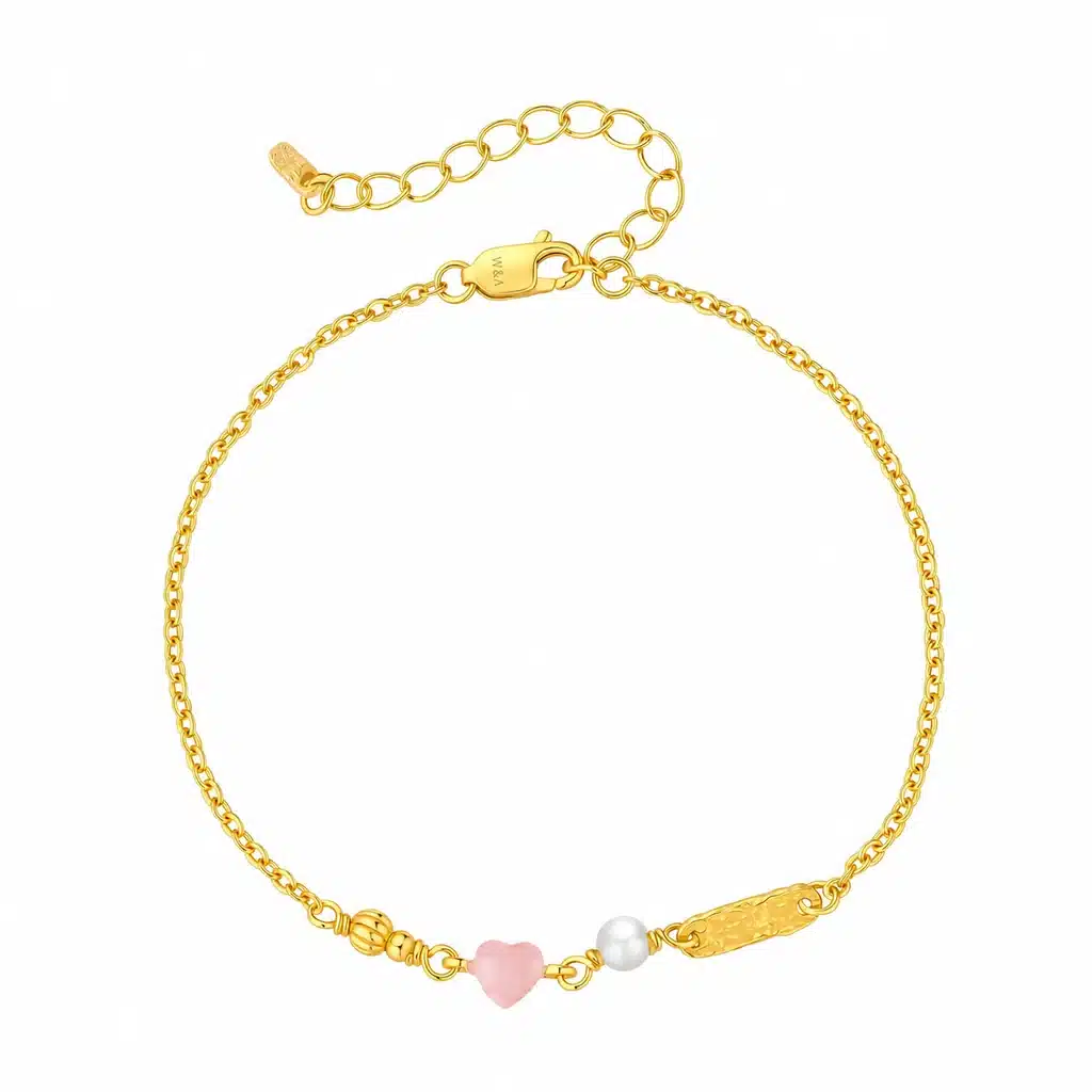 WiOGA Erna armbånd forgyldt messing 15,5 + 4 cm B-11023-GP