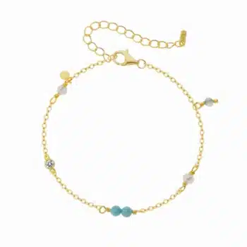 WiOGA Mona-Lisa armbånd forgyldt sølv 15,5 - 19 cm B-8815-GP