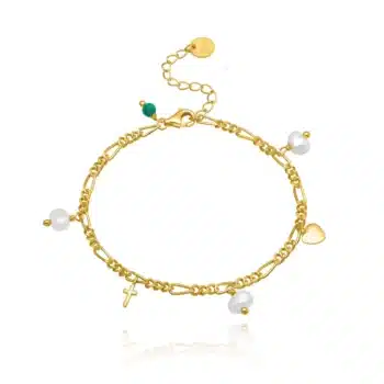 WiOGA Trust Hope Love armbånd forgyldt sølv B-8094-GP