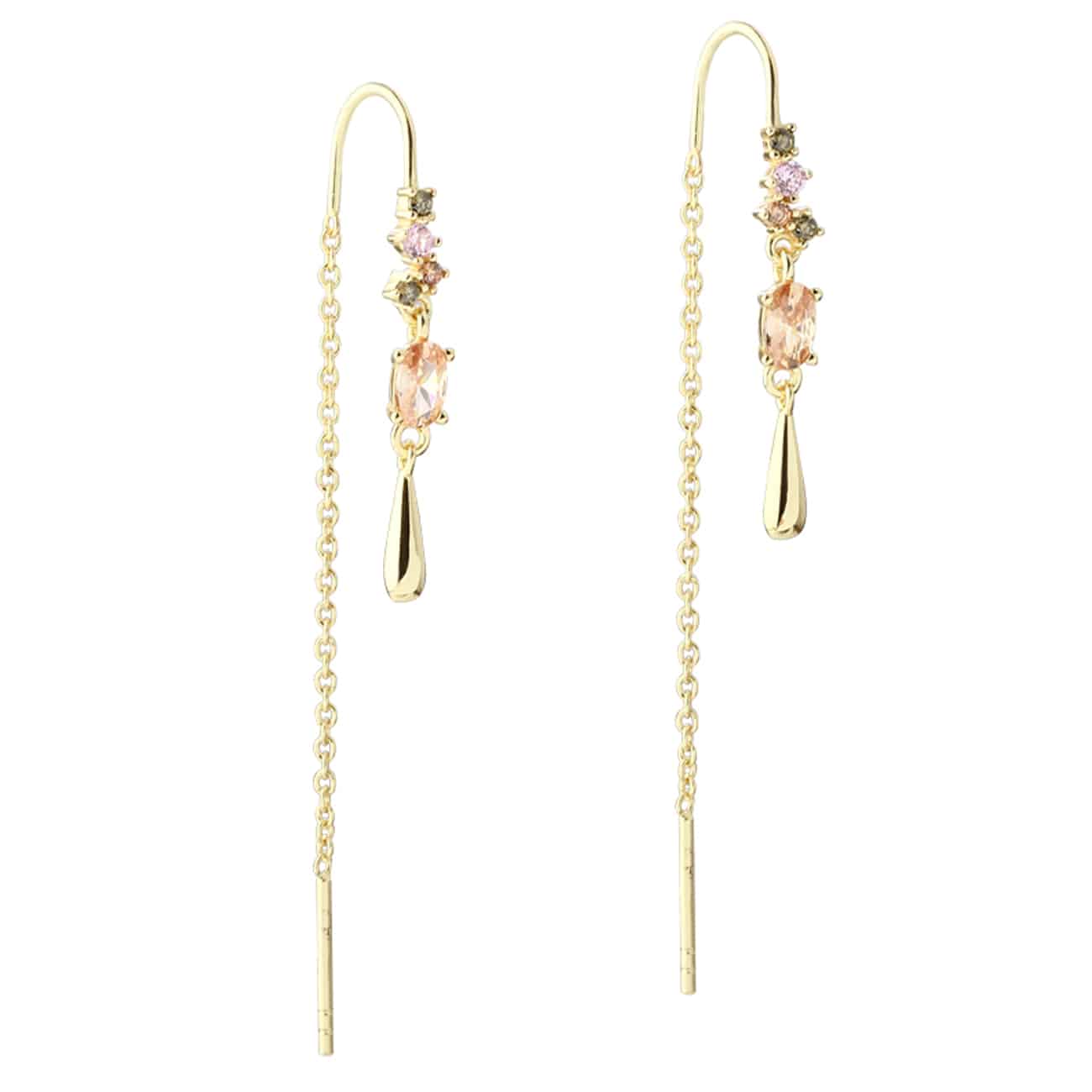Aqua Dulce Blush Drop øreringe forgyldt sølv med zirkonia 6206