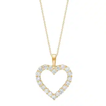 Siersbøl LUXURY 14 kt guld halskæde med hjerte og 0,95 ct lab grown diamanter