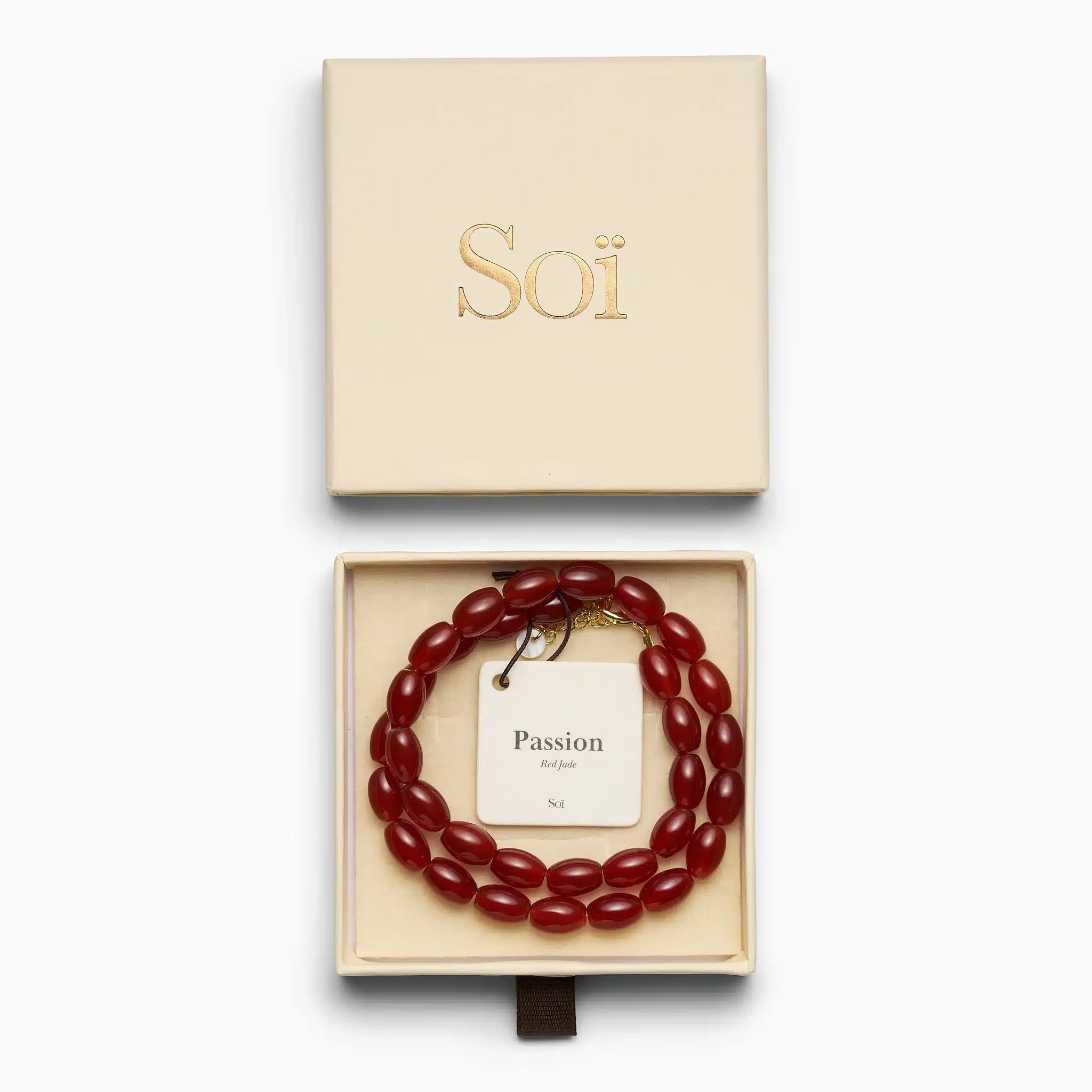 Soï Copenhagen Noelle Red Jade Krystal Halskæde NOERJ-H
