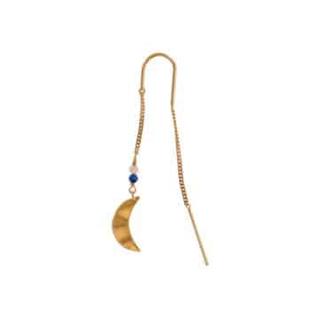 Stine A Bella Moon with Double Chain ørering forgyldt sølv 1433-02-S
