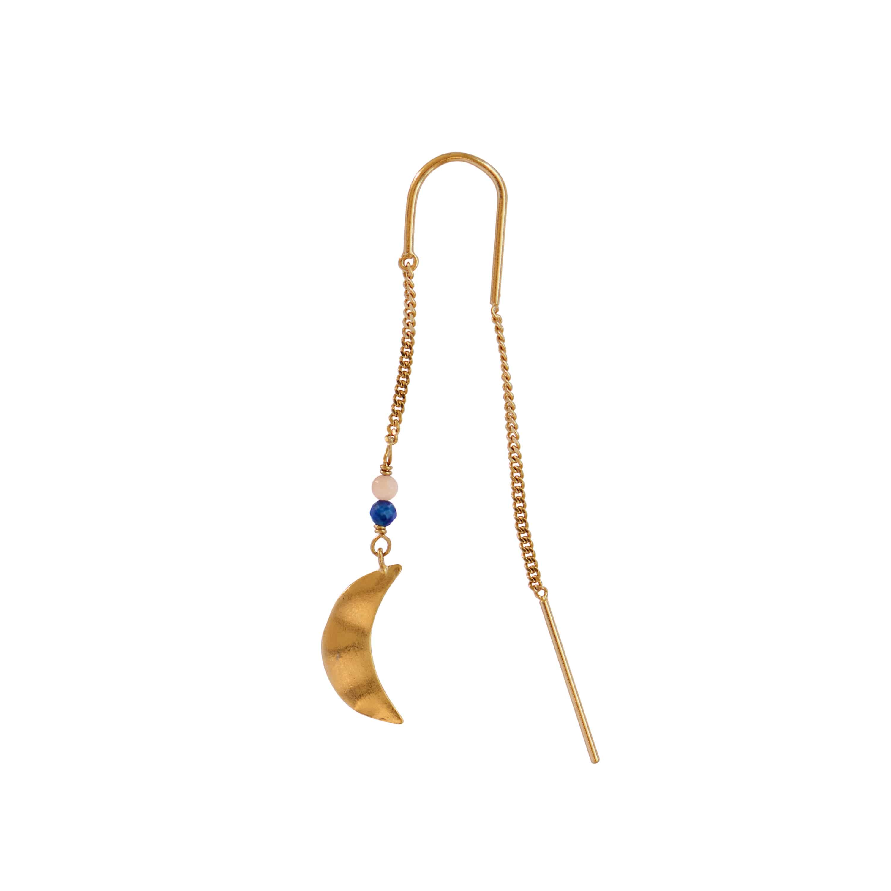 Stine A Bella Moon with Double Chain ørering forgyldt sølv 1433-02-S