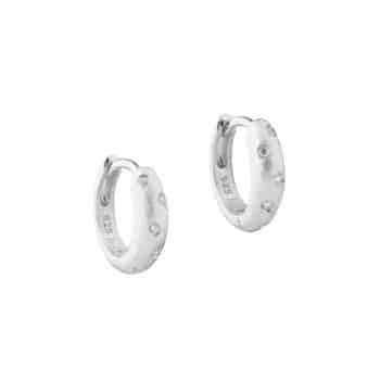Aqua Dulce Dreamlit Hoop øreringe sølv med klare zirkonia 16 mm 7204
