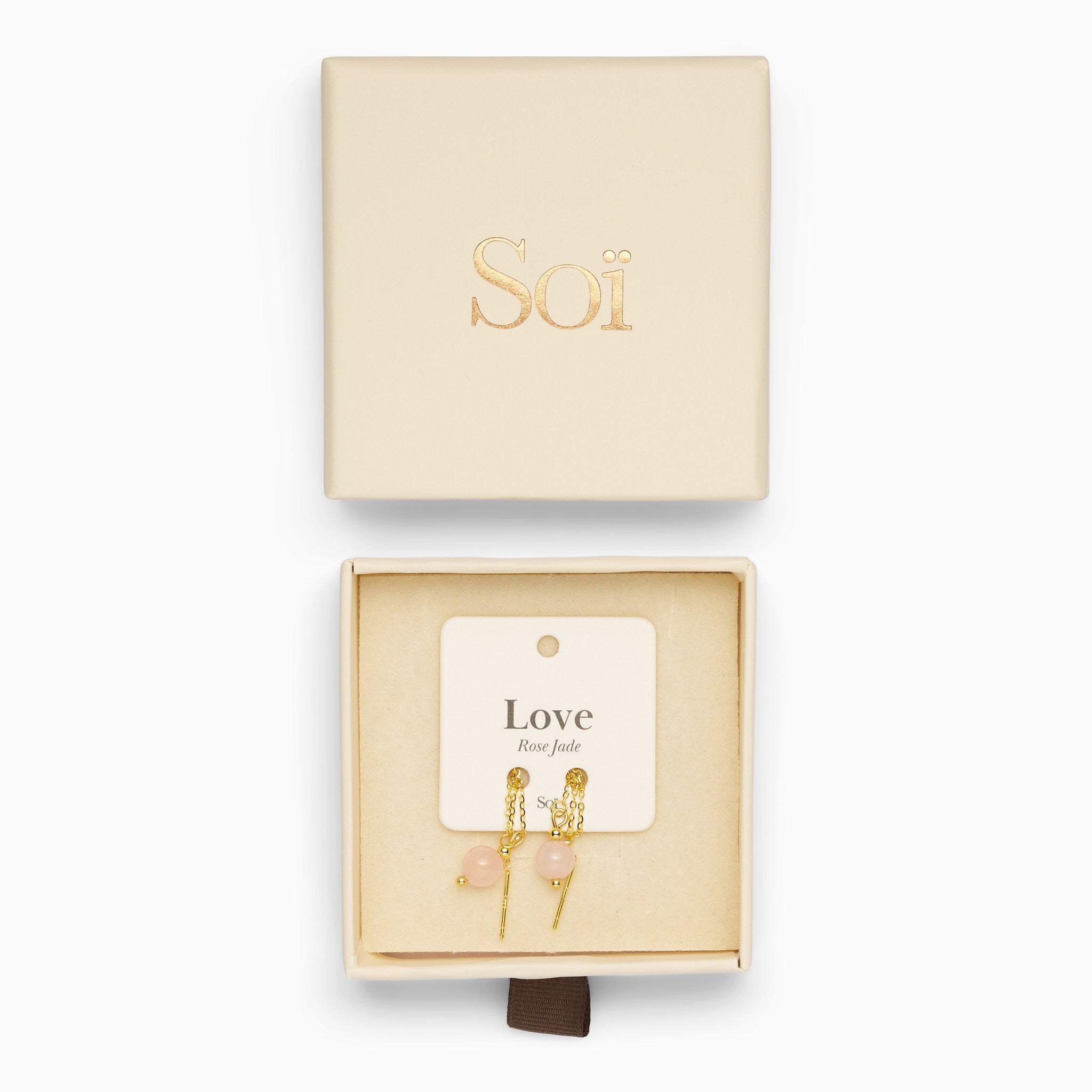 Soï Copenhagen Ella Rosa Jade Krystal Øreringe Forgyldt Sølv ELLAROSAJ-KØ