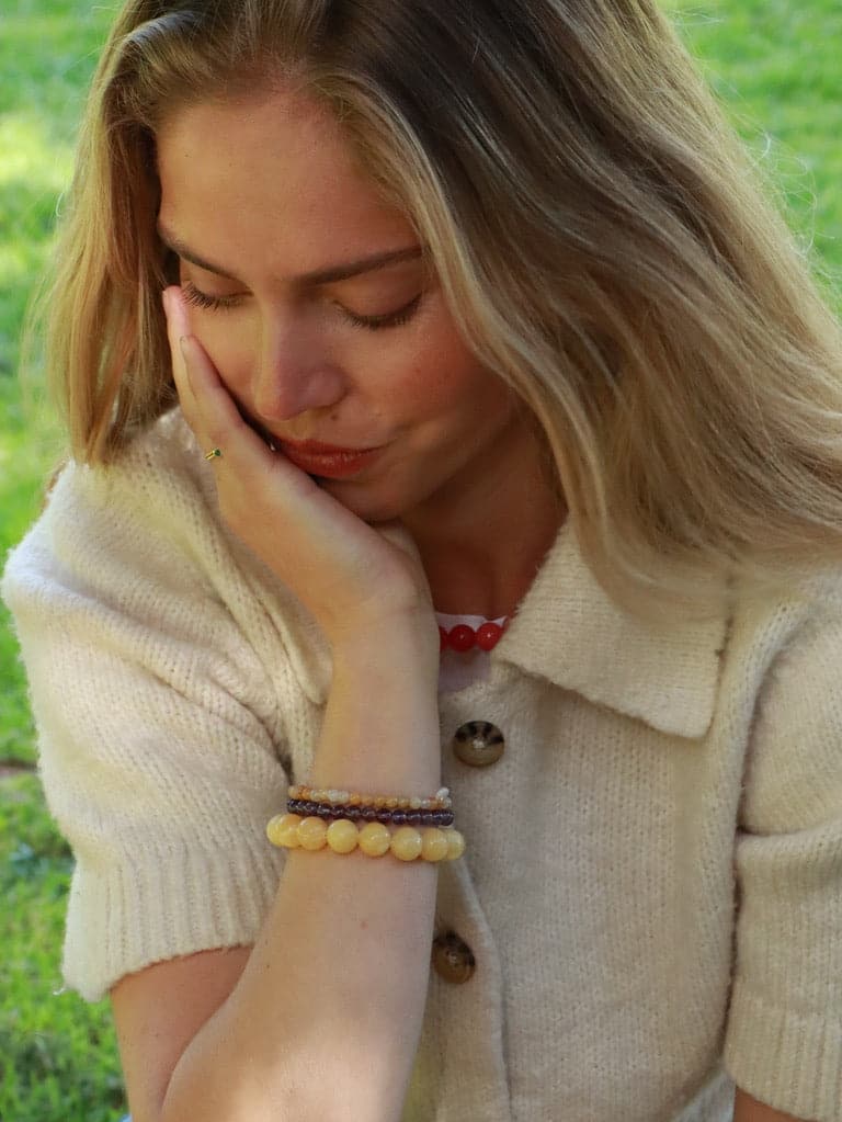 Soï Copenhagen Chunky Gul Jade Krystal Stretch Armbånd 12 mm – GULJ-KA-12MM - Billede 2