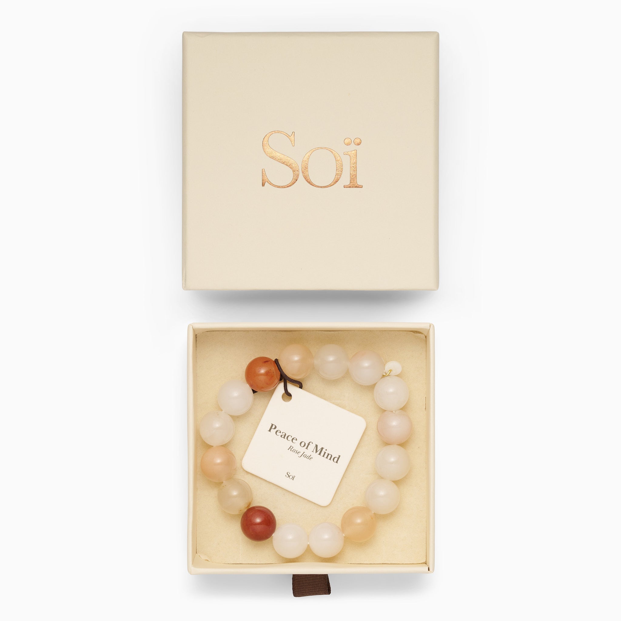 Soï Copenhagen Chunky Rose Jade Krystal Stretch Armbånd
