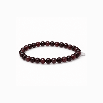 Soï Copenhagen Essential Garnet stretcharmbånd med dybrøde granat krystalsten på 6 mm.