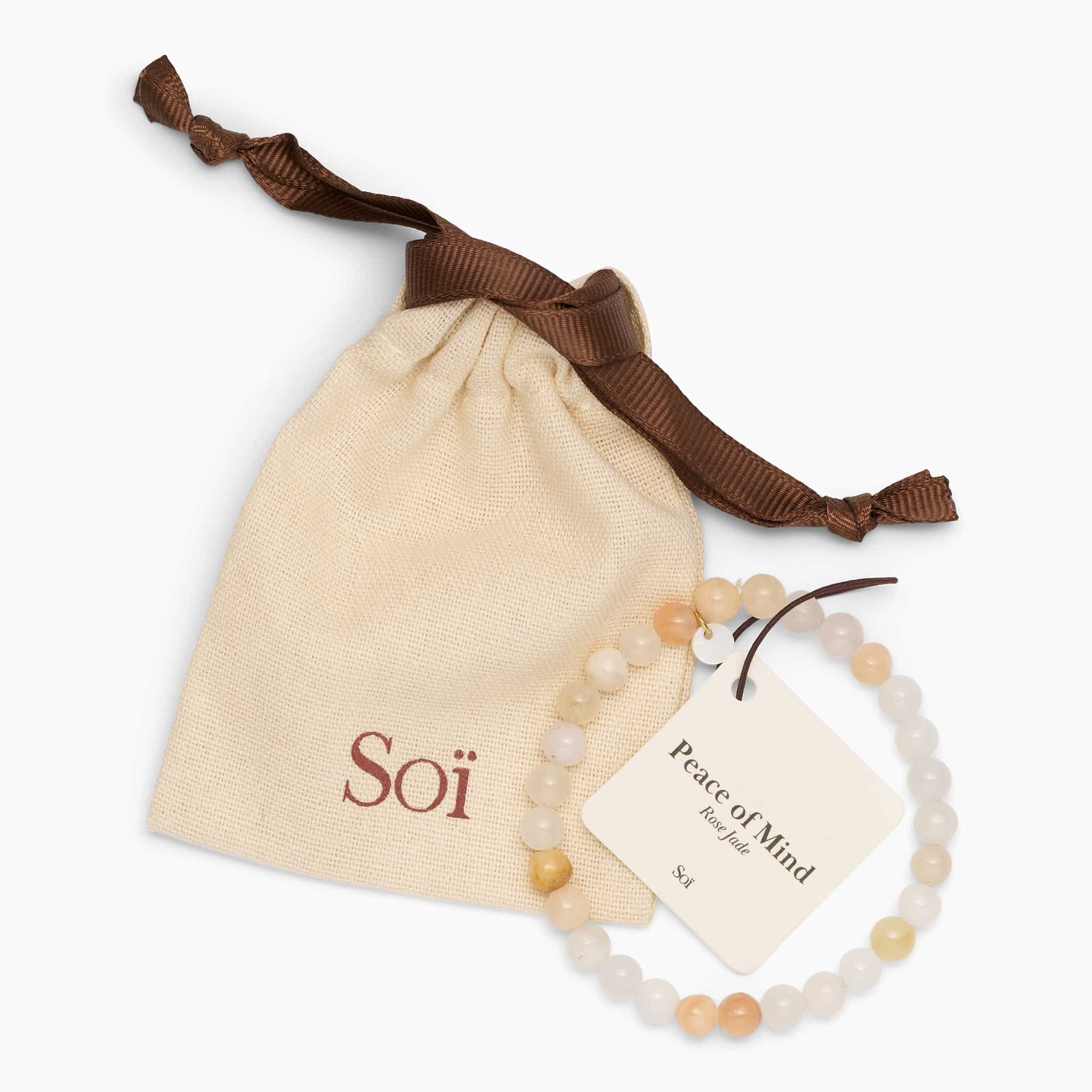 Soï Copenhagen Essential Rosa Jade Krystal Stretch Armbånd 6 mm