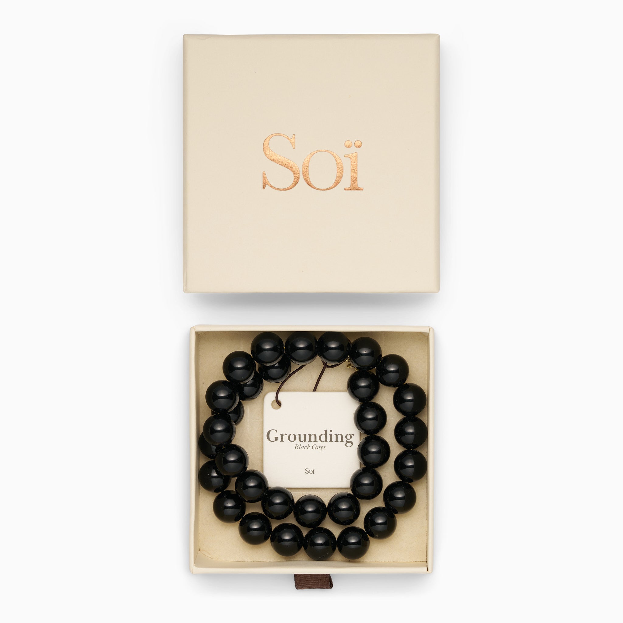 Soï Copenhagen Faro Black Onyx Krystal Halskæde 12 mm Forgyldt Sølv – FAROBO-KH - Billede 3